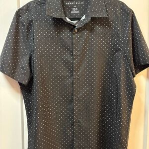 Perry Ellis Black Polka Dot Shirt